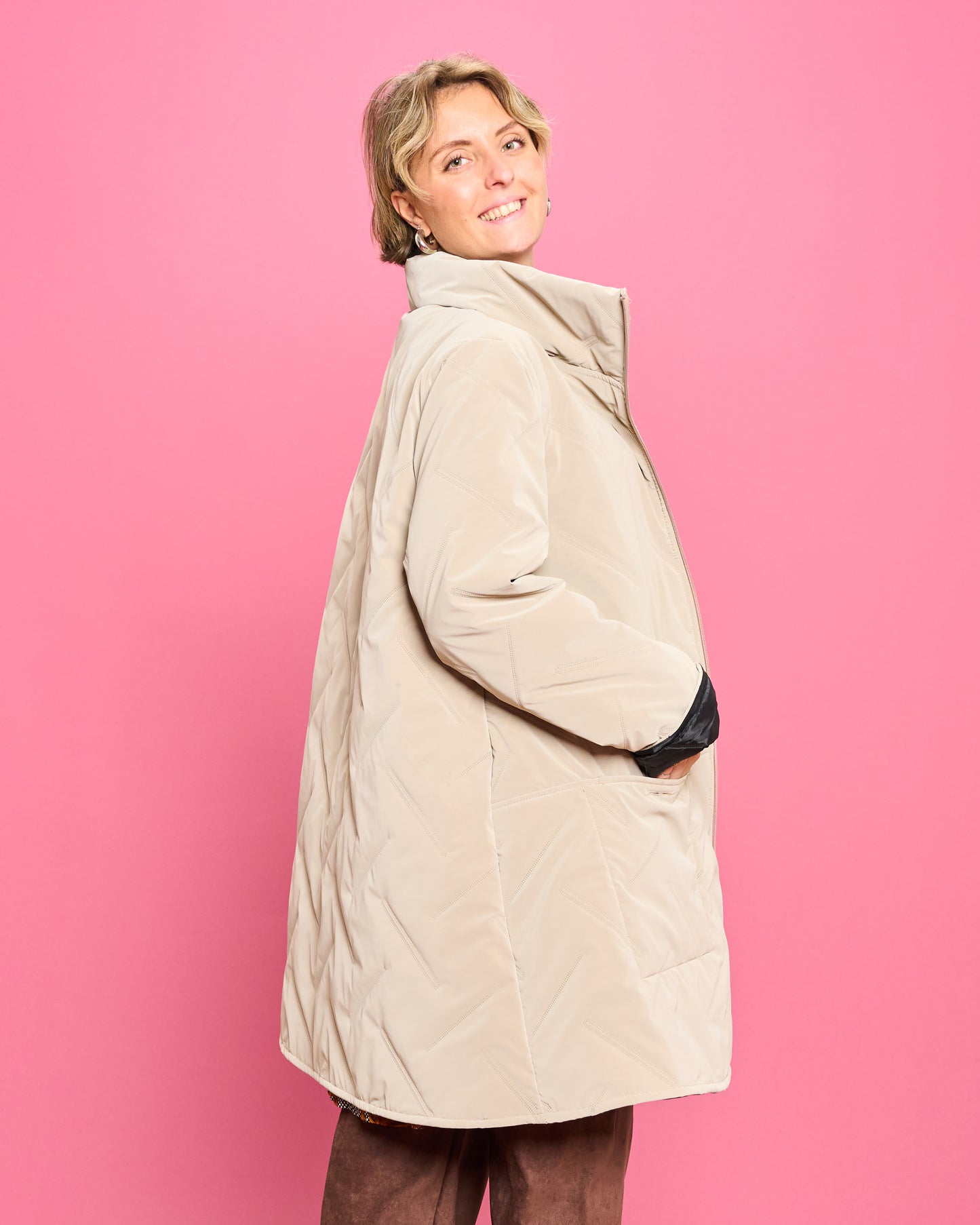 Flared Quilted Down Jacket