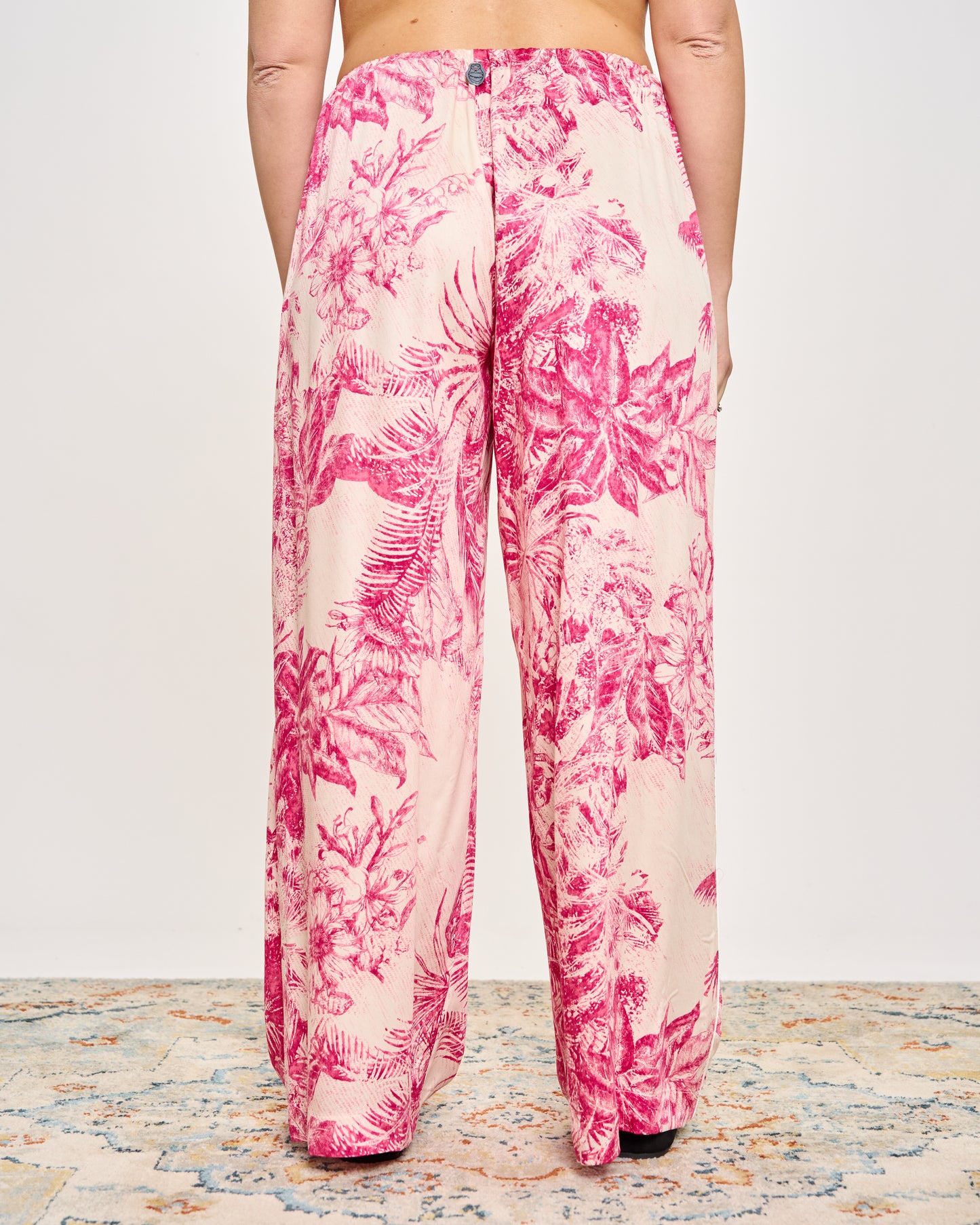 Flared Trousers in Patterned Viscose