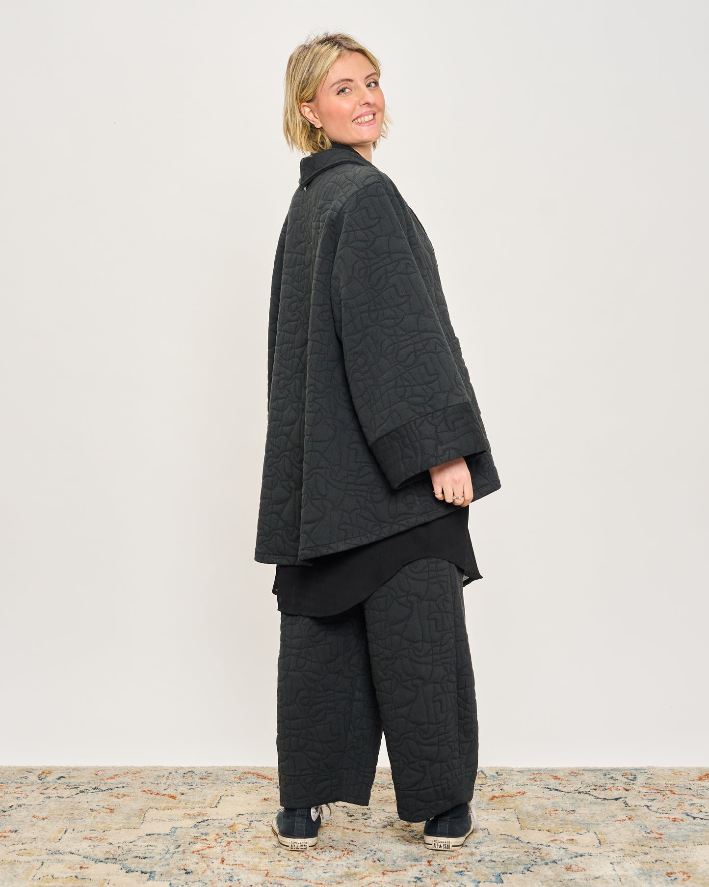 Giacca Svasata in Felpa Matelassè