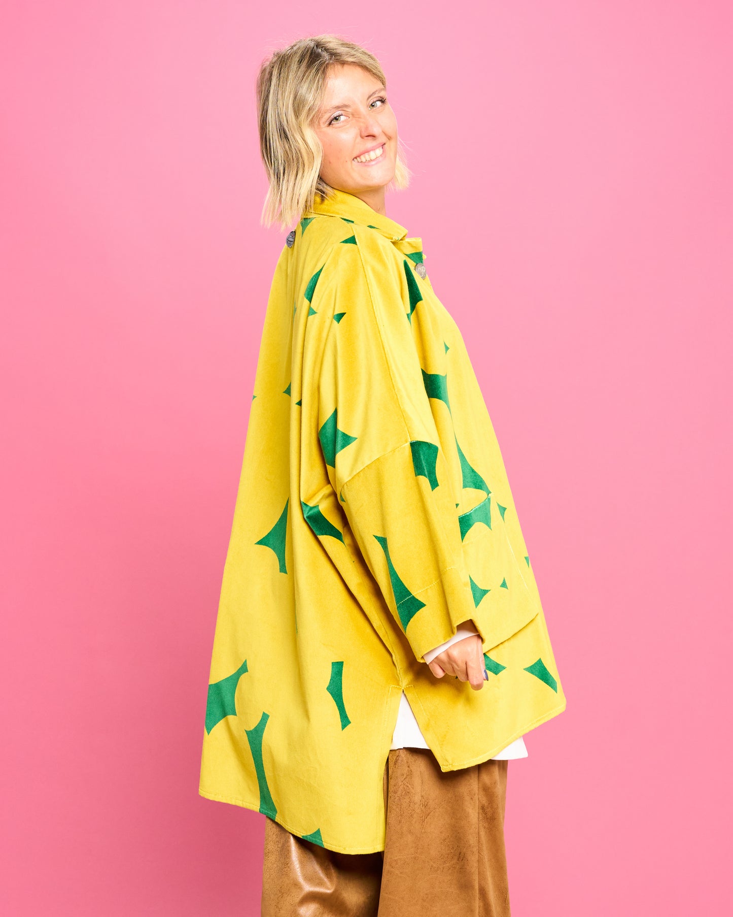 Giacca Over in Velluto Stampato