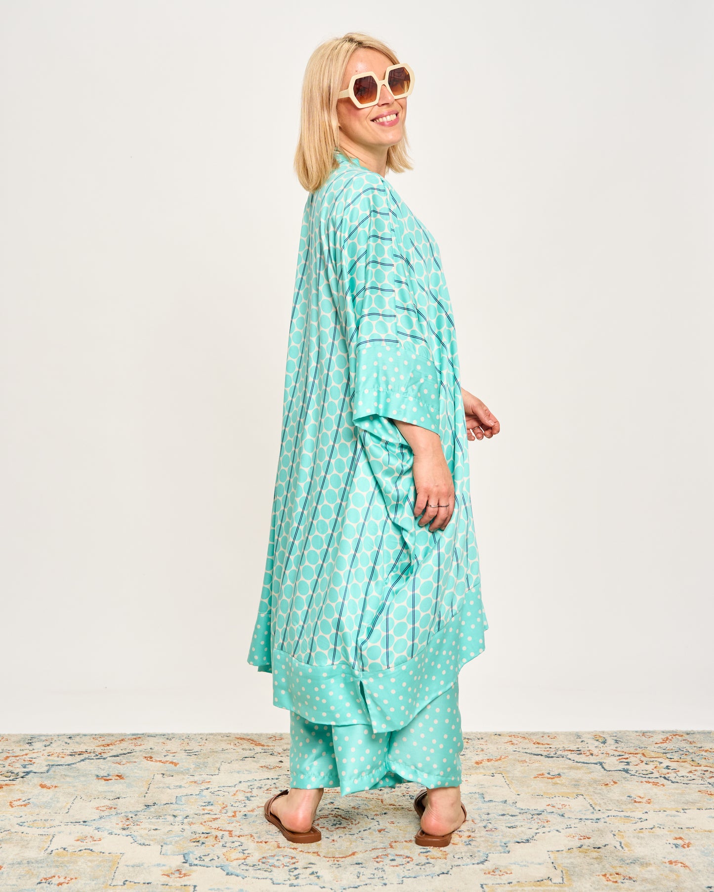 Long Patterned Shirt Dress