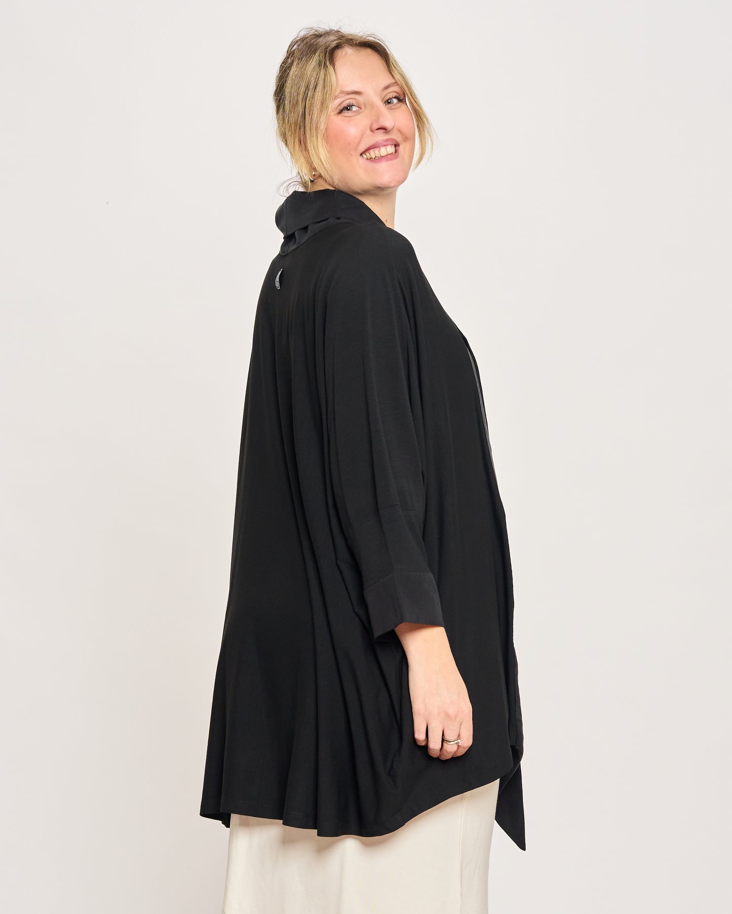 Shawl Collar Cardigan in Double Fabric