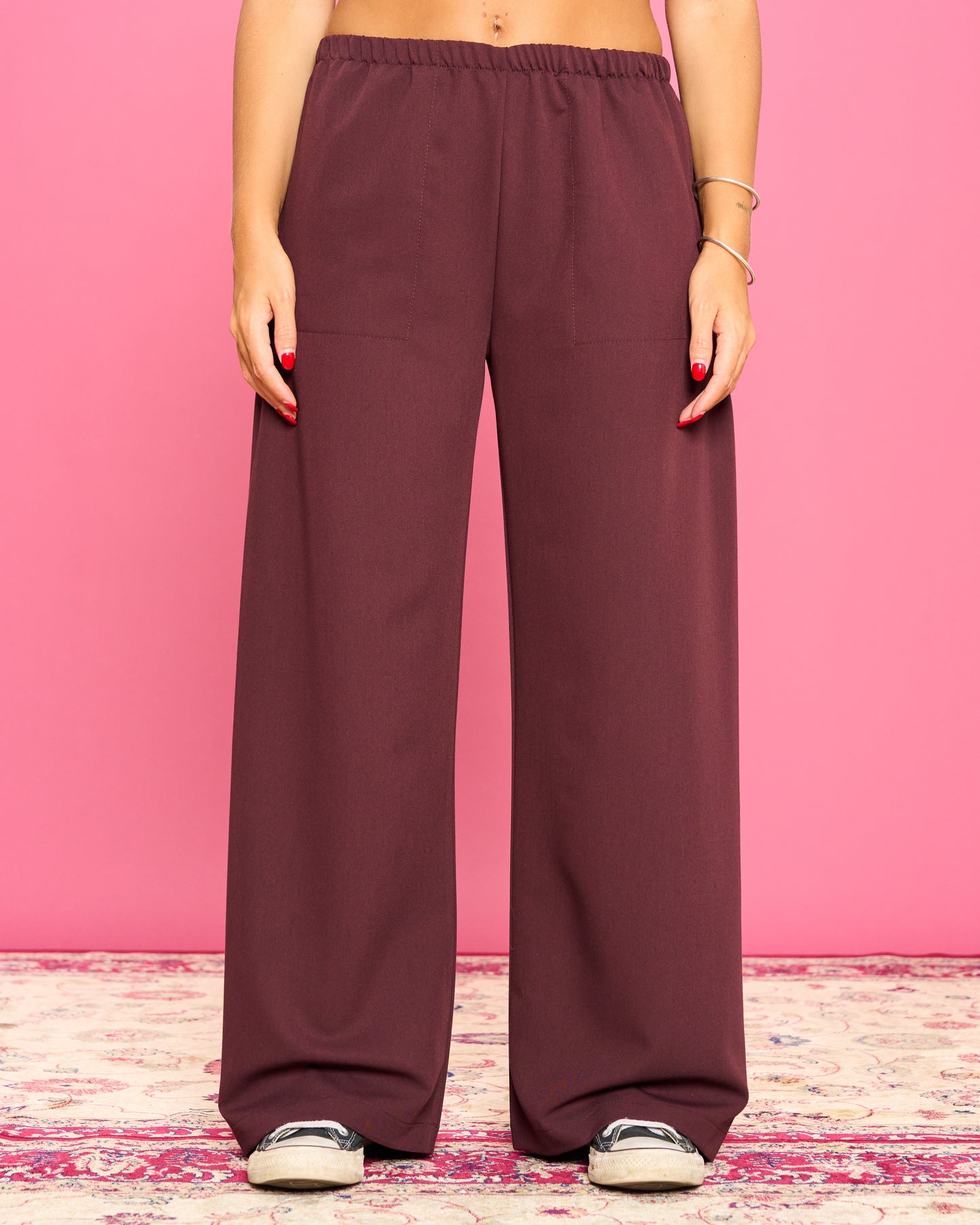 Pantalone Dritto in Poli Viscosa