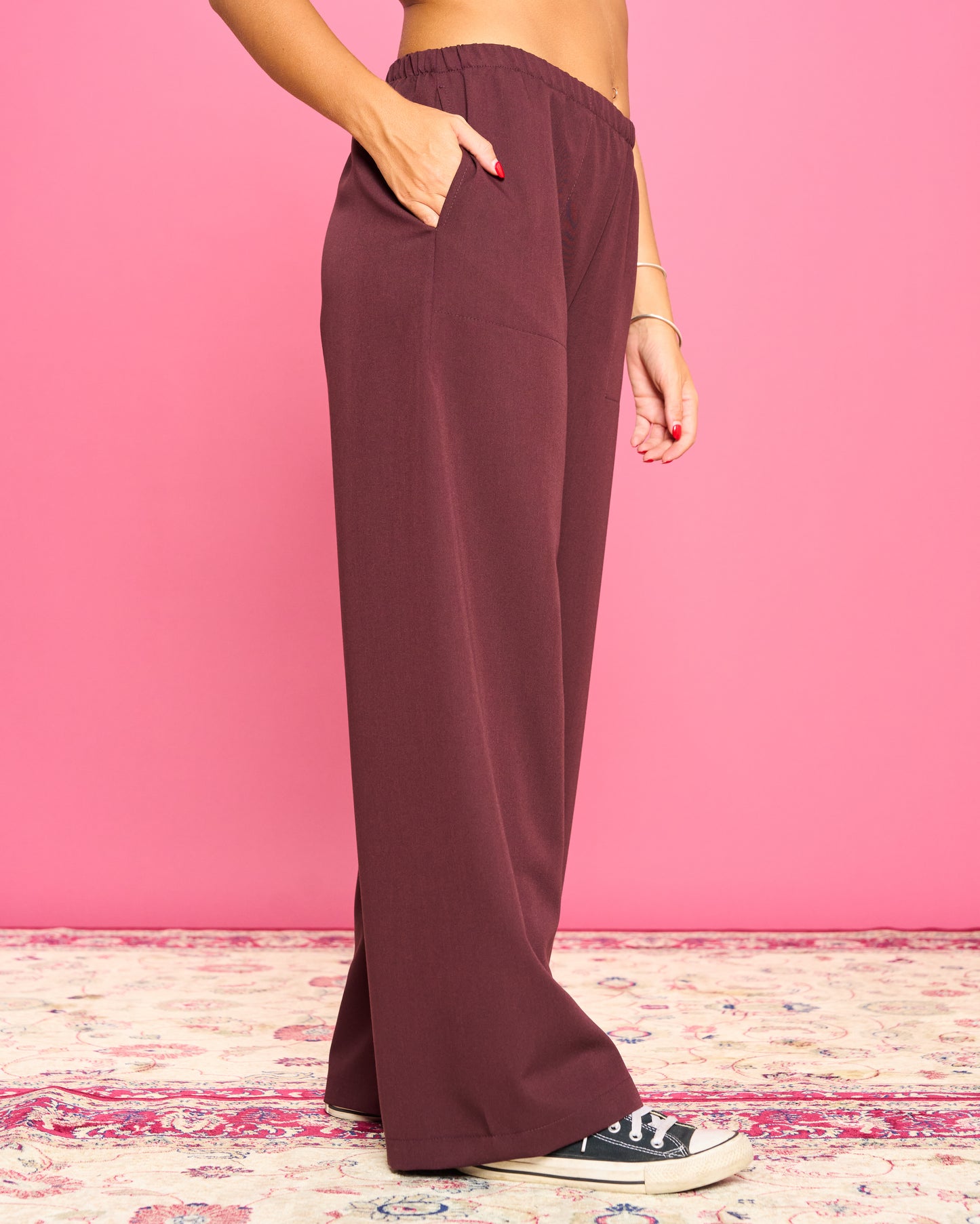 Pantalone Dritto in Poli Viscosa
