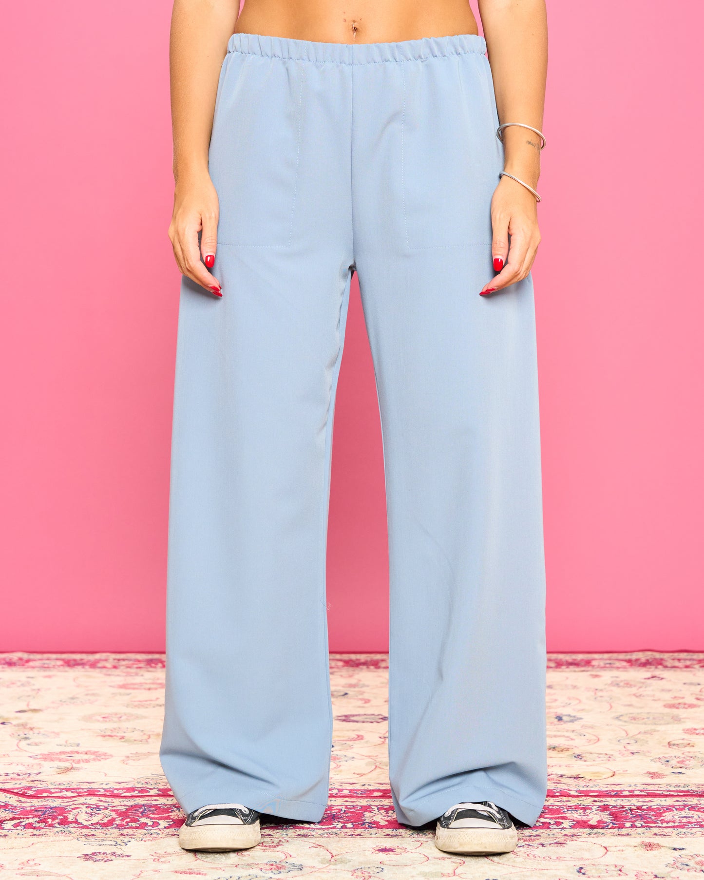 Pantalone Dritto in Poli Viscosa