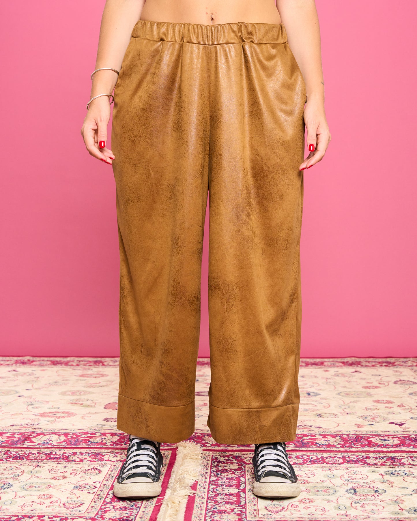 Pantalone Crop in Ecopelle
