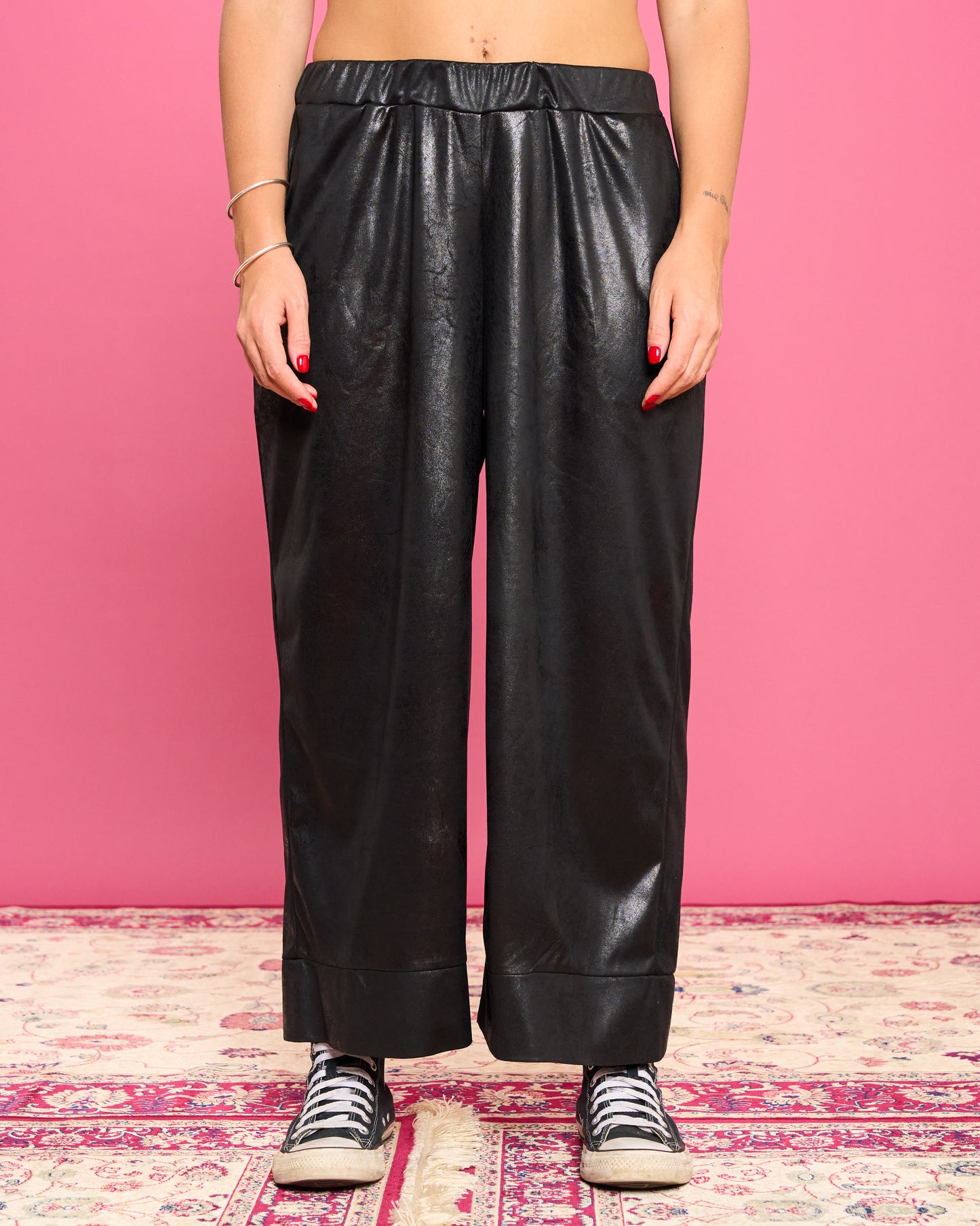Pantalone Crop in Ecopelle