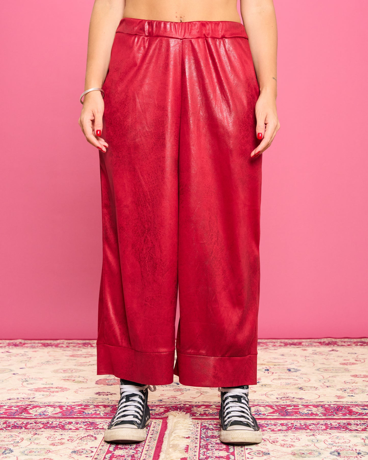 Pantalone Crop in Ecopelle