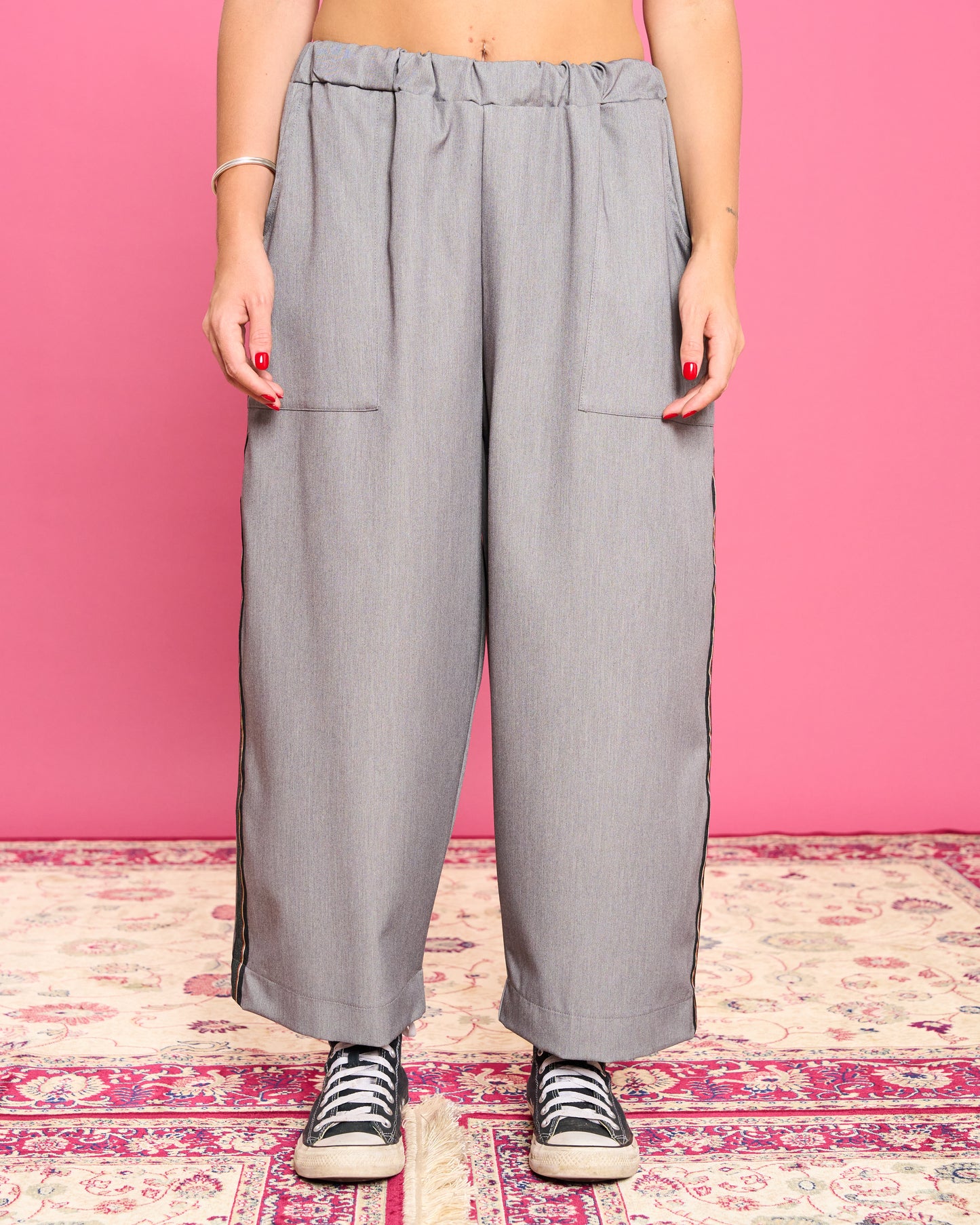 Pantalone Dritto con Banda Laterale