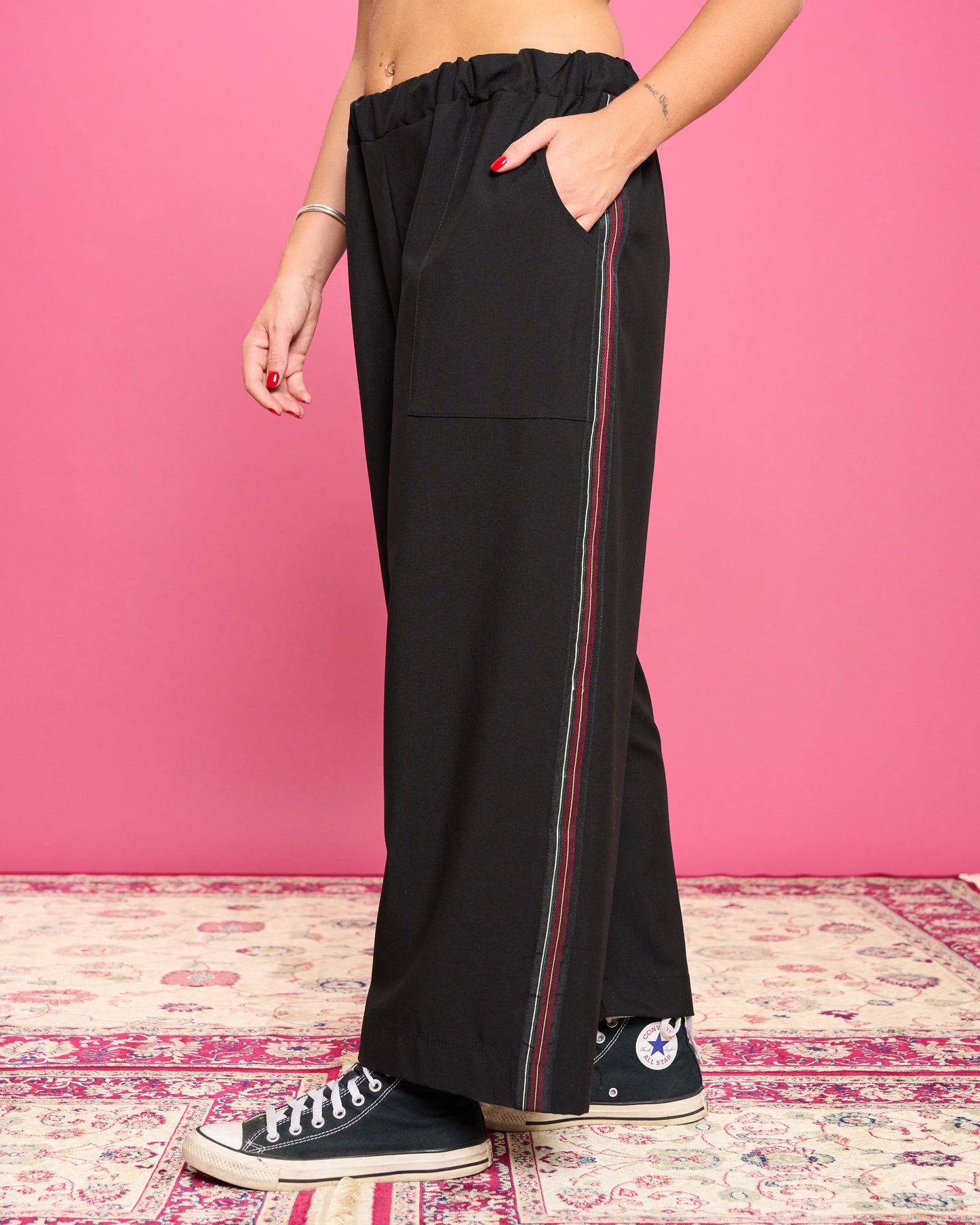 Pantalone Dritto con Banda Laterale
