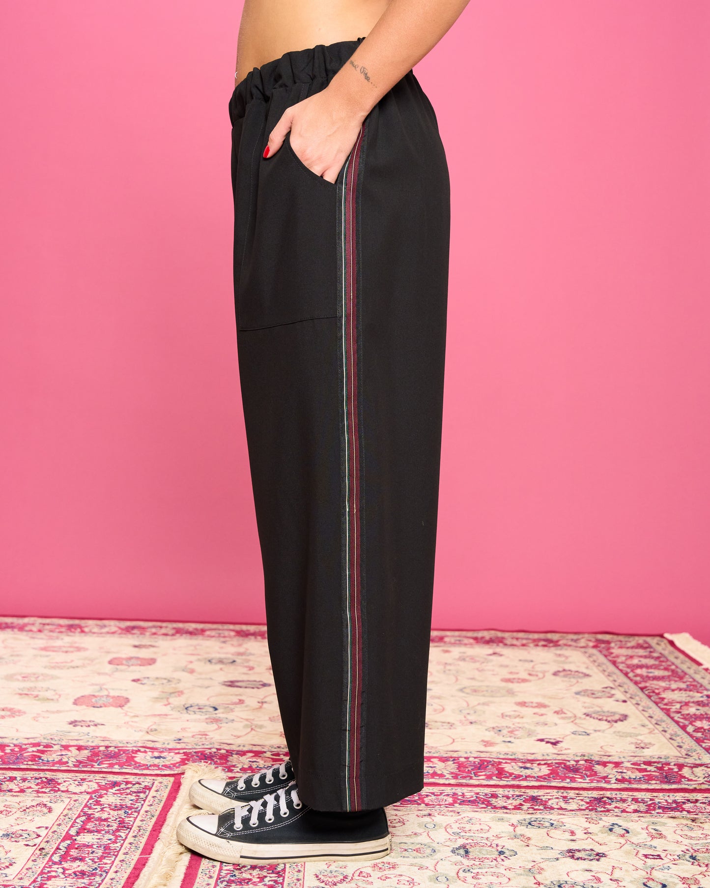 Pantalone Dritto con Banda Laterale
