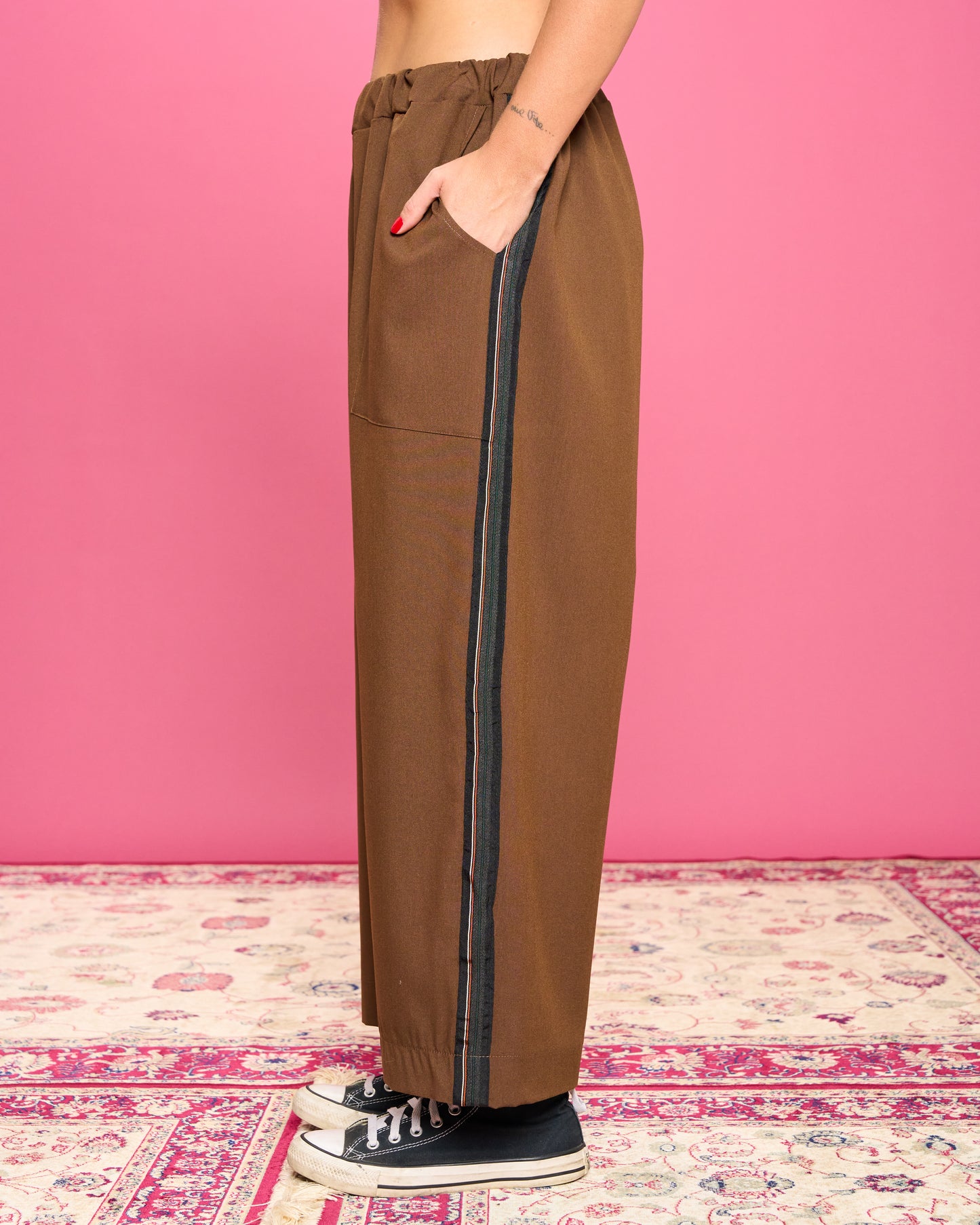 Pantalone Dritto con Banda Laterale