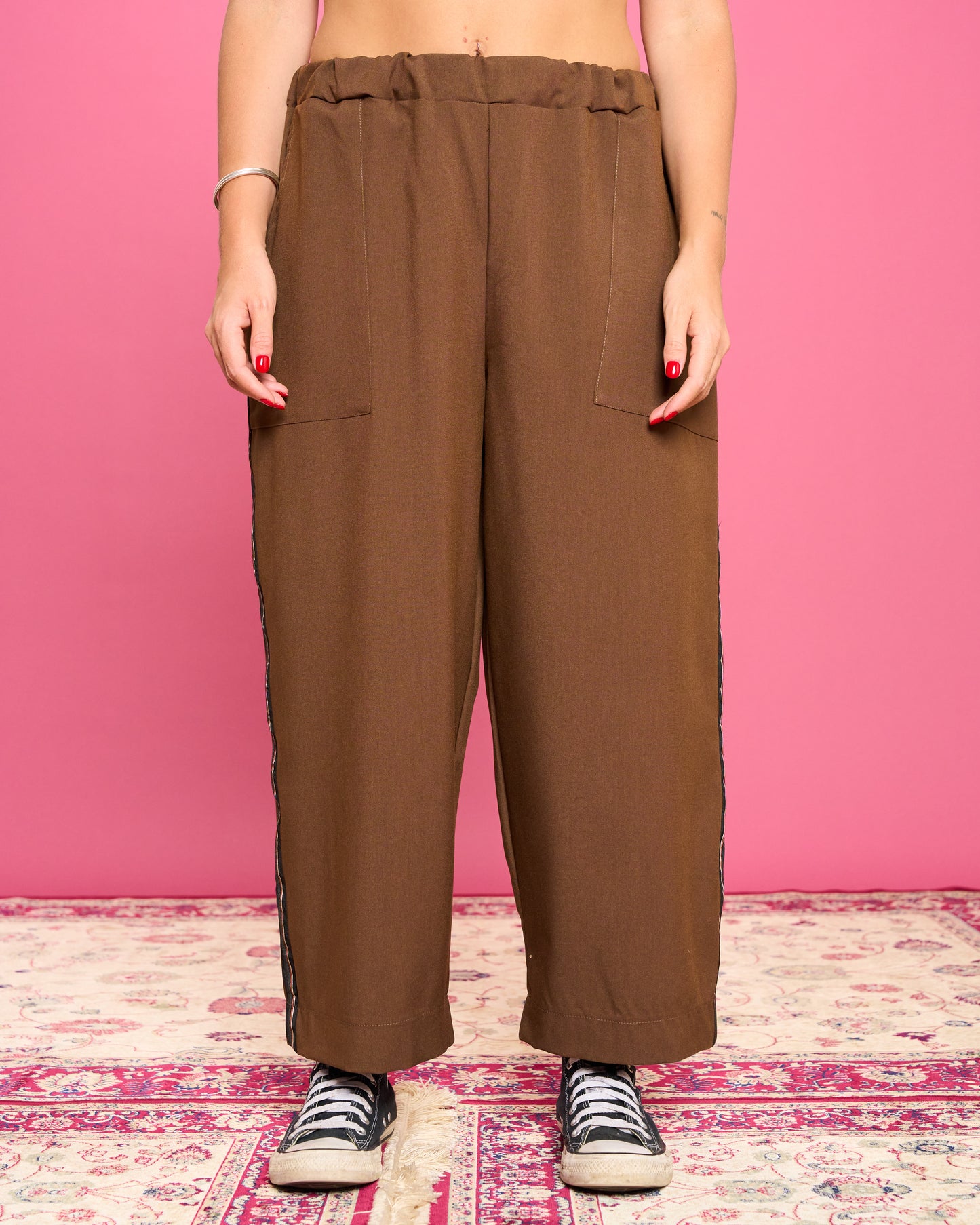 Pantalone Dritto con Banda Laterale