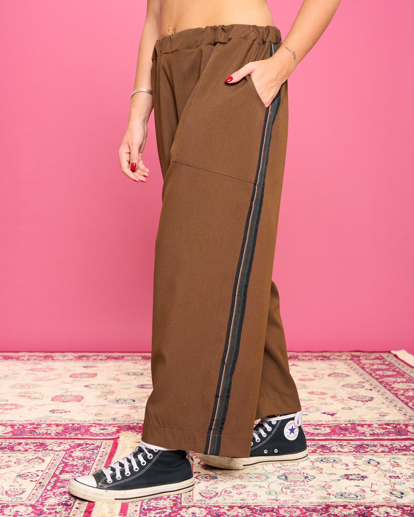 Pantalone Dritto con Banda Laterale