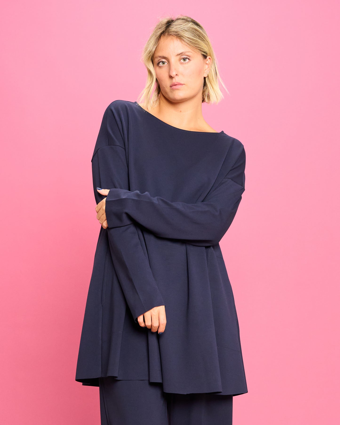 Maximaglia Svasata in Maglia Stoffa
