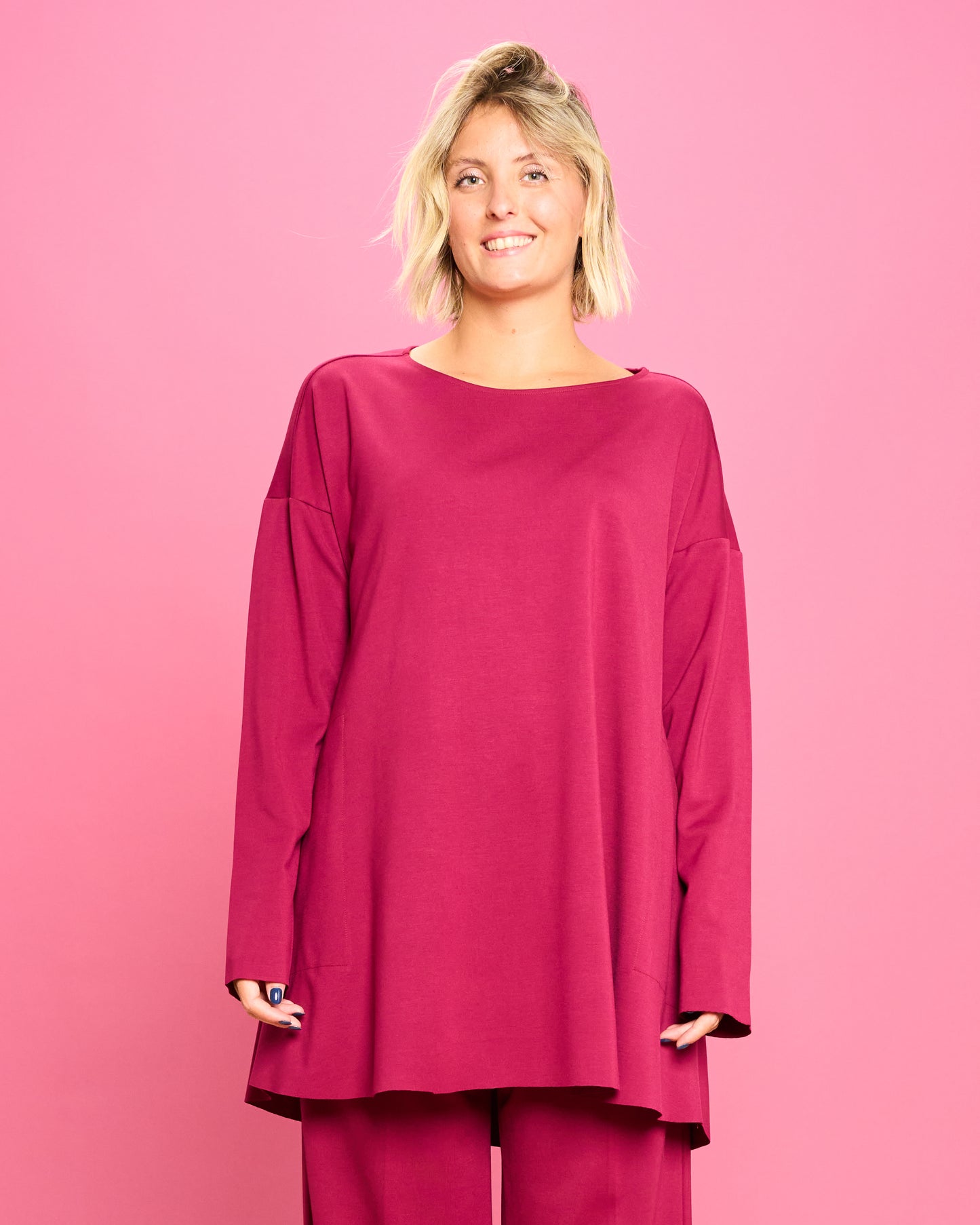 Maximaglia Svasata in Maglia Stoffa