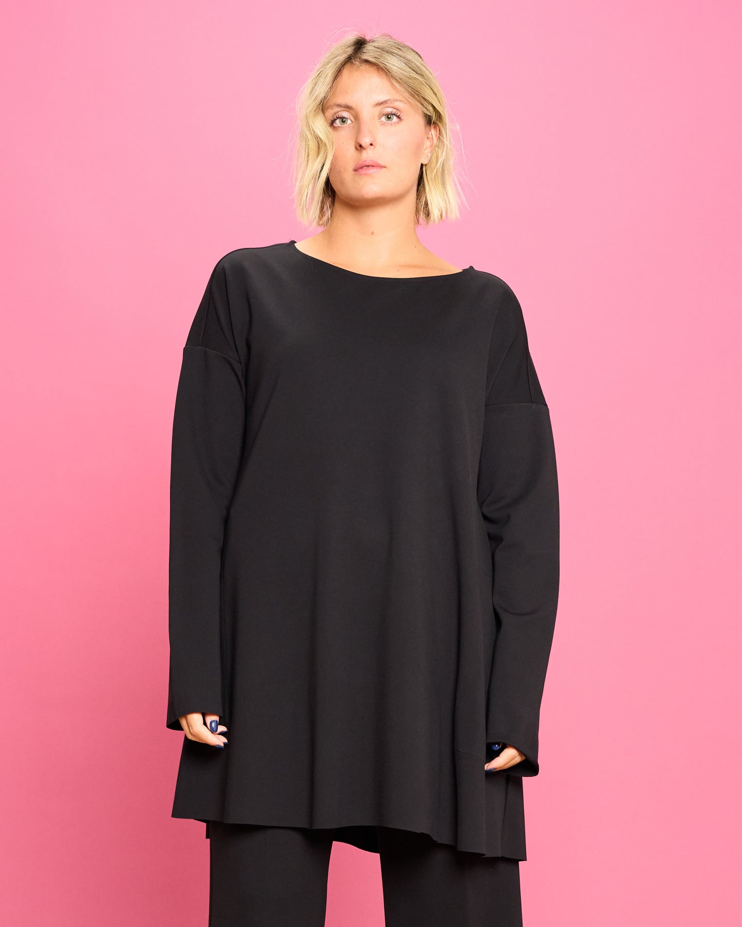 Maximaglia Svasata in Maglia Stoffa