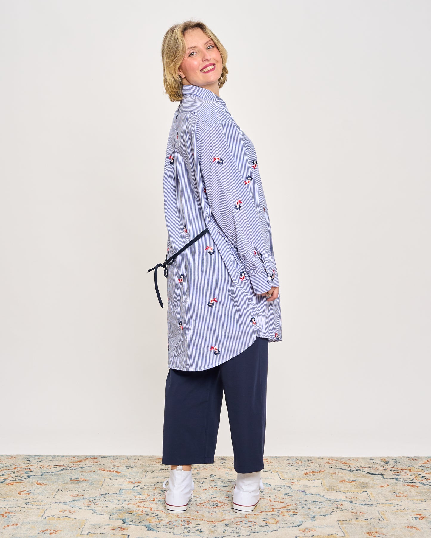 "Mille Righe" Shirt with Embroidery