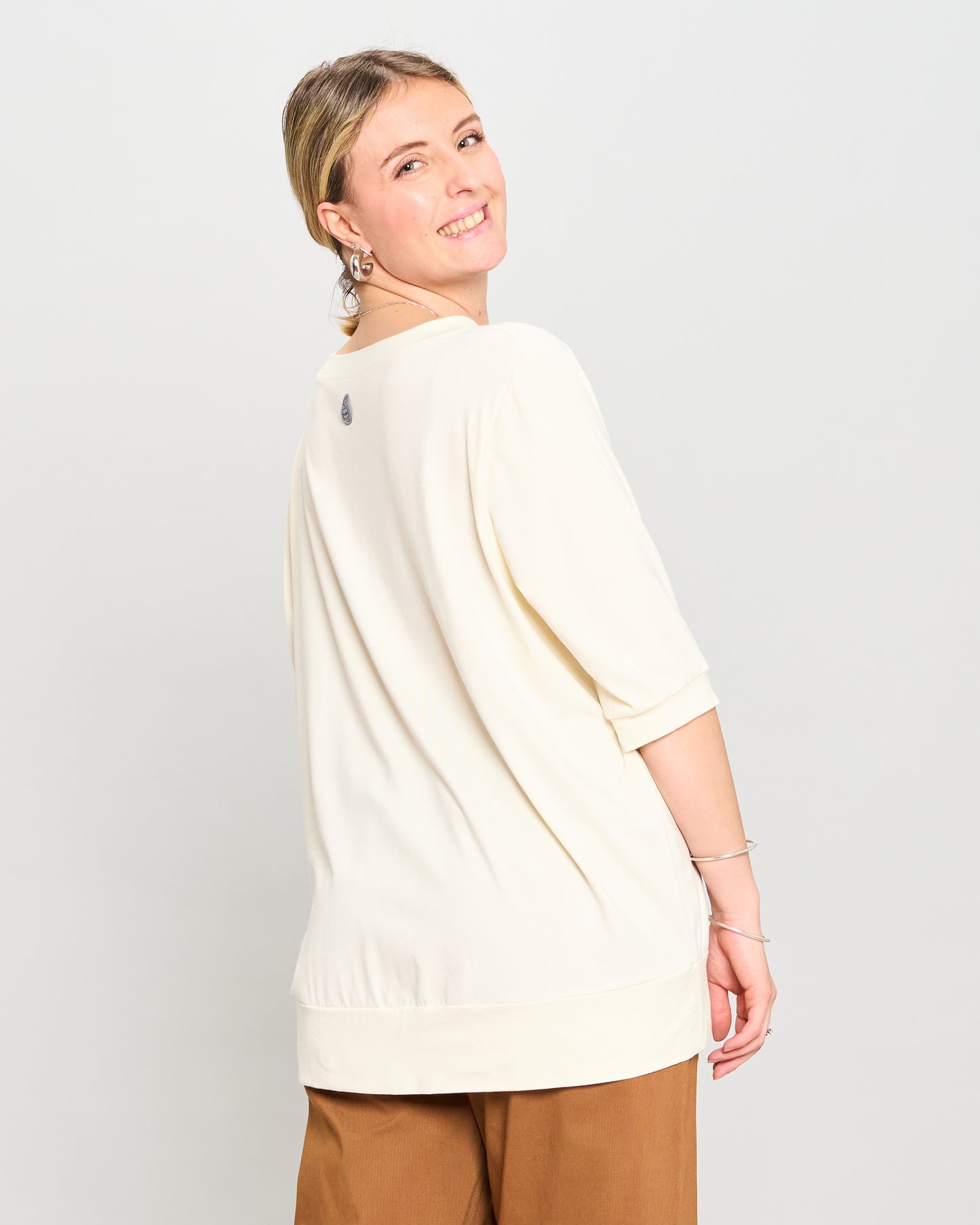 Basic Cream Viscose Blouse
