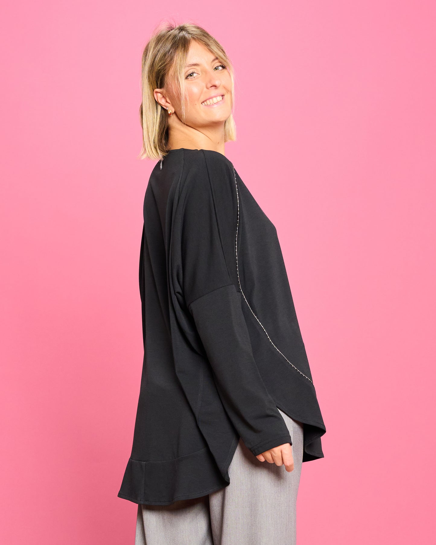 Maxi Maglia Rotonda Bordata