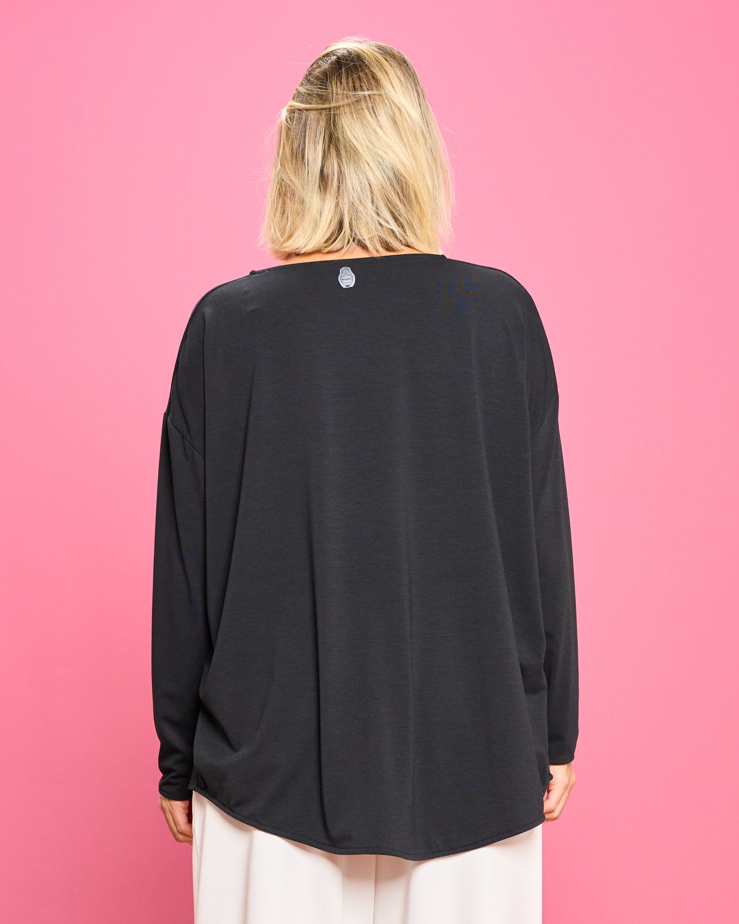 Maglia Oversize con Fiori Applicati