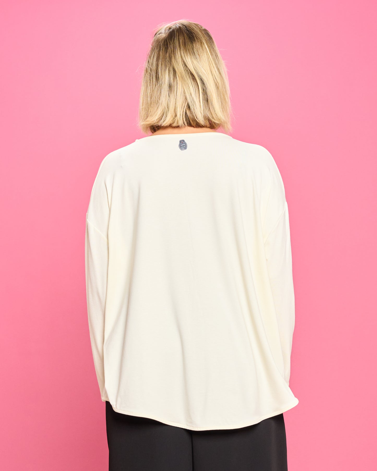 Maglia Oversize con Fiori Applicati