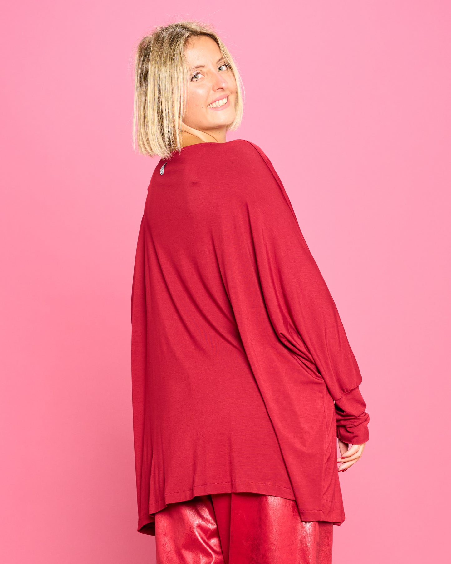 Maglia Over con Orlo Diagonale