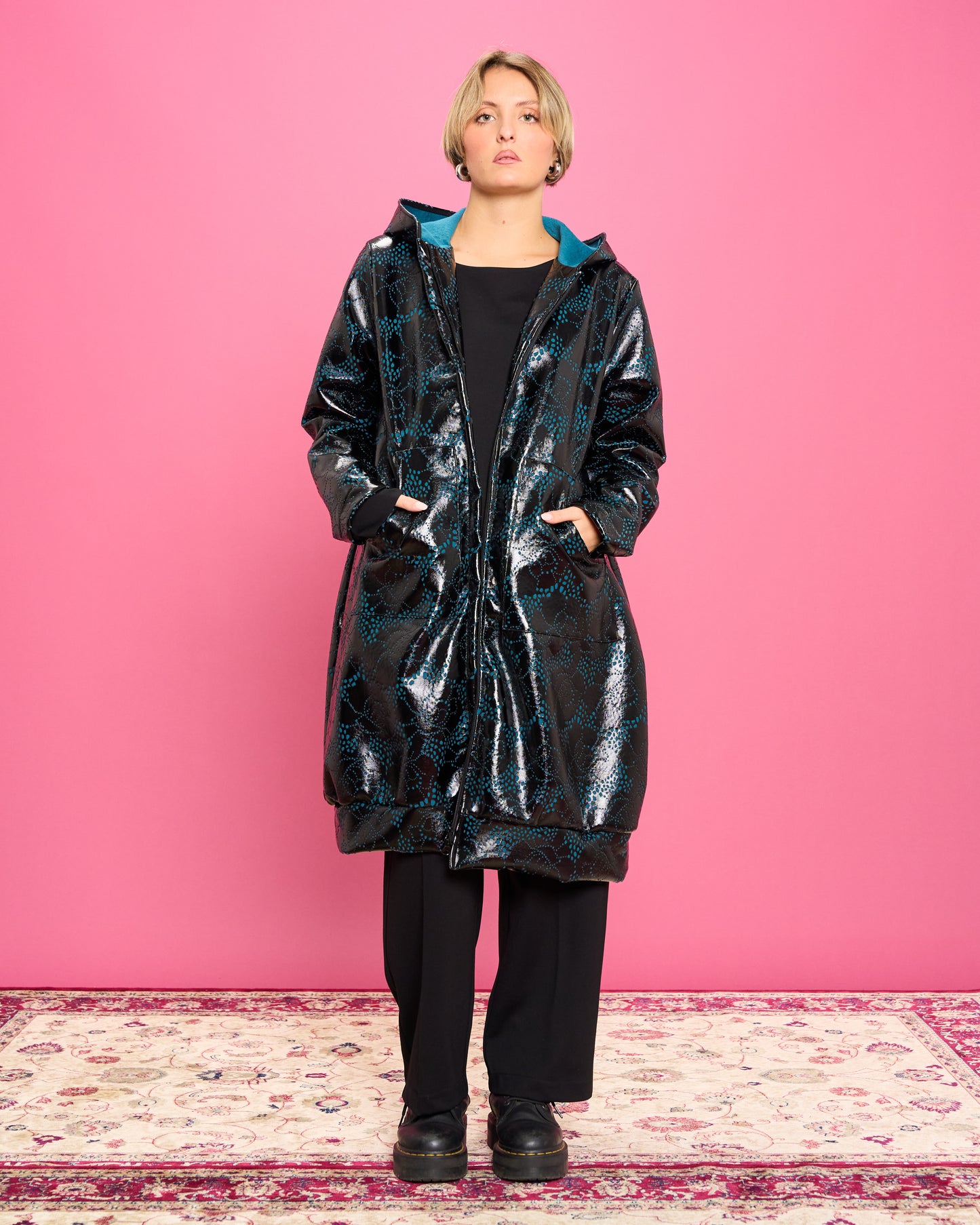 Coated Thermal Coat with Hood