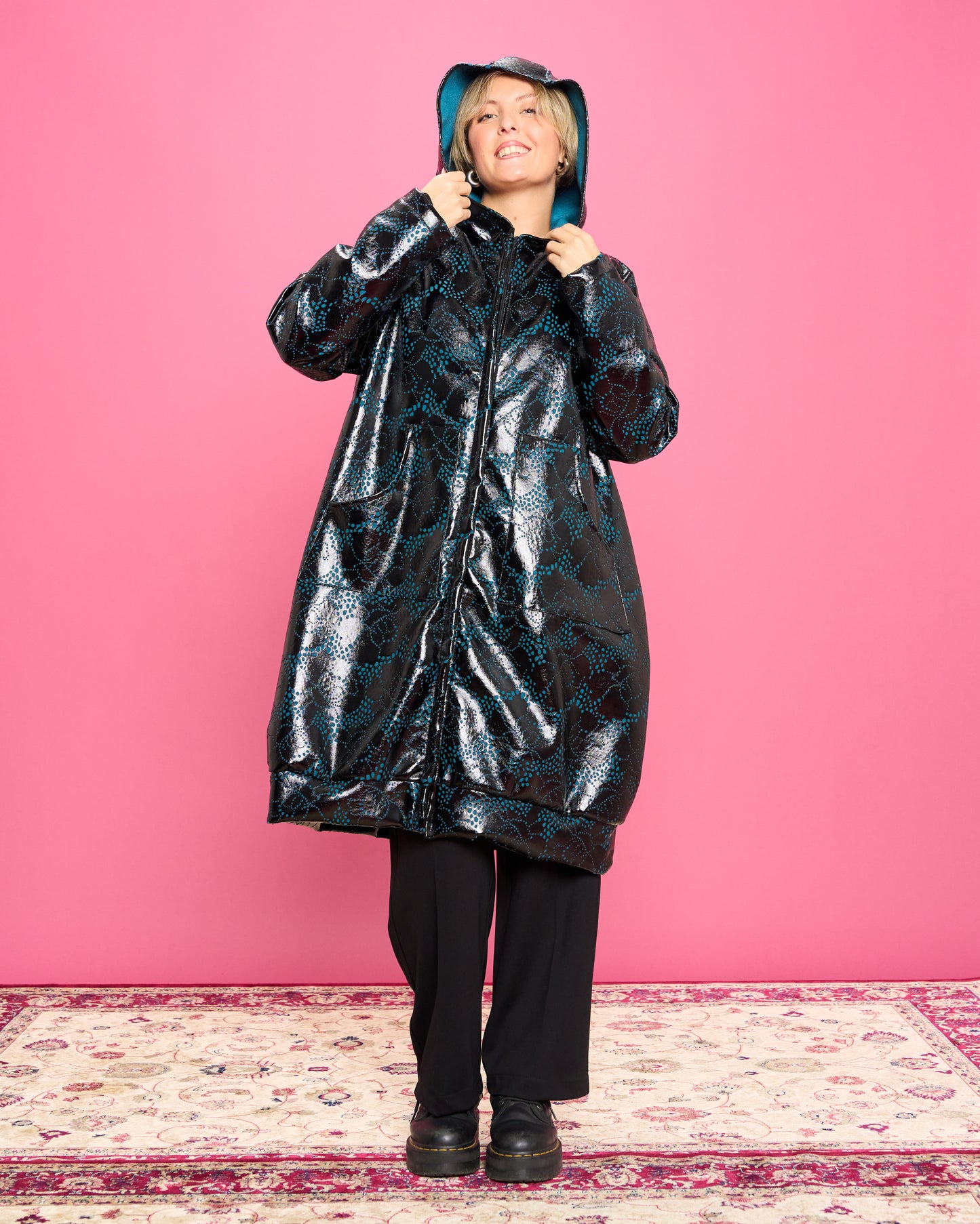 Coated Thermal Coat with Hood