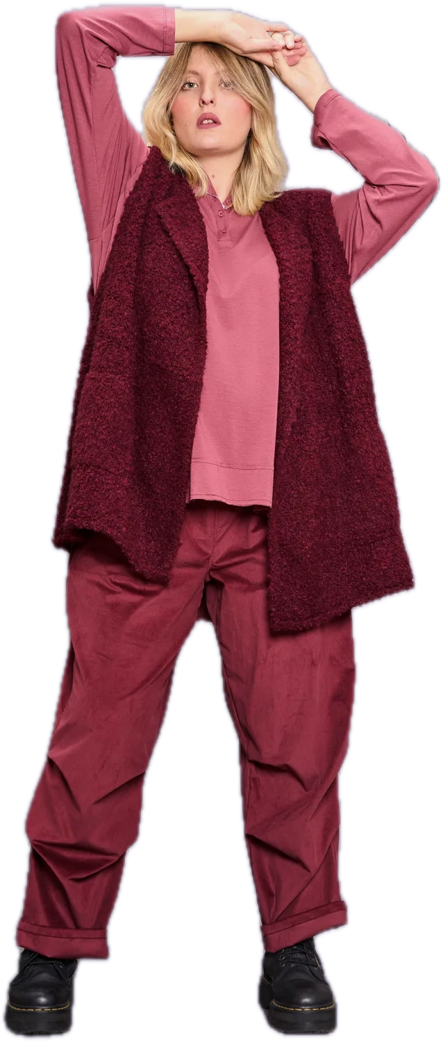 Gilet oversize aperto in alpaca