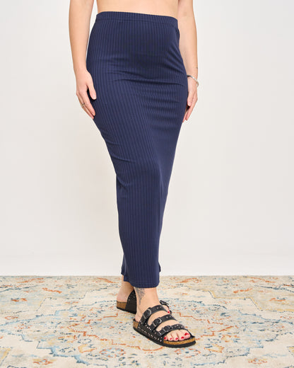 Ribbed Viscose Tube Skirt