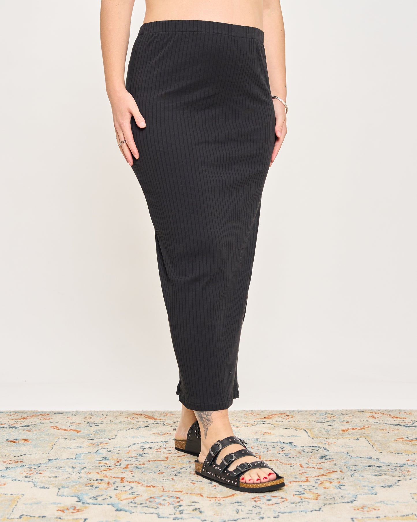 Ribbed Viscose Tube Skirt