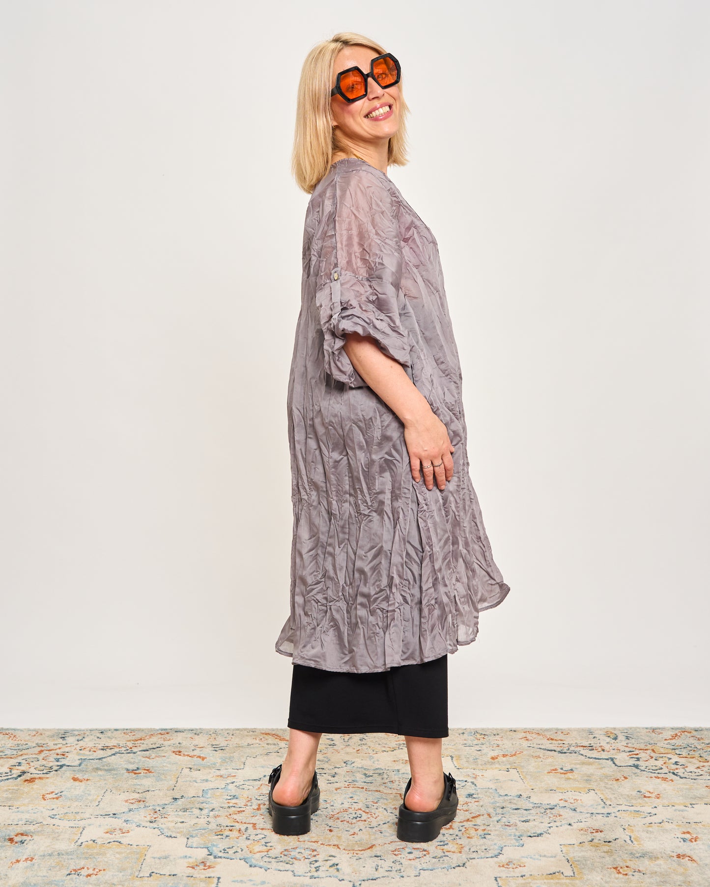 Gathered Caftan with Pintucks
