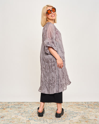 Gathered Caftan with Pintucks