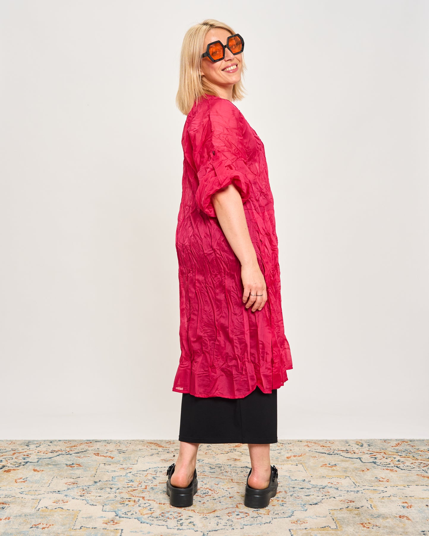 Gathered Caftan with Pintucks