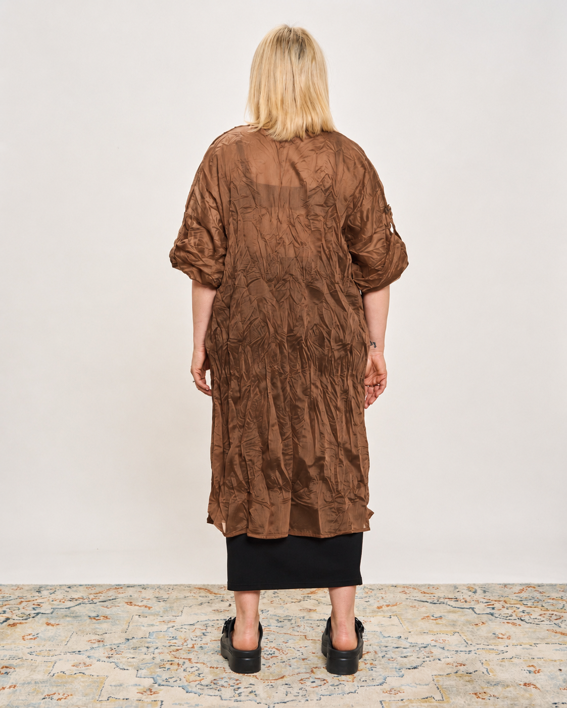 Gathered Caftan with Pintucks
