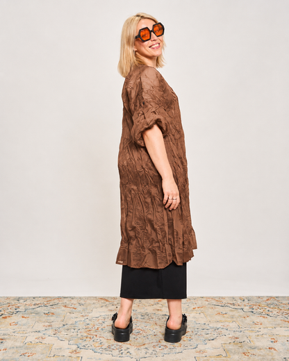 Gathered Caftan with Pintucks