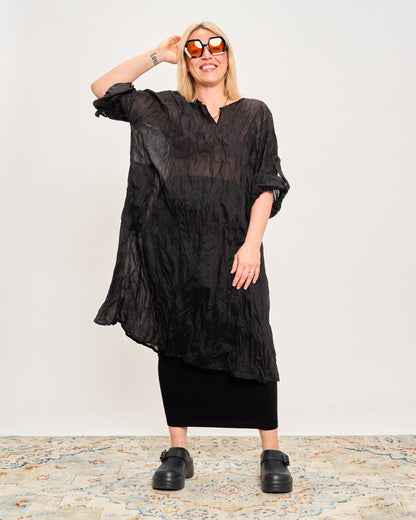 Gathered Caftan with Pintucks
