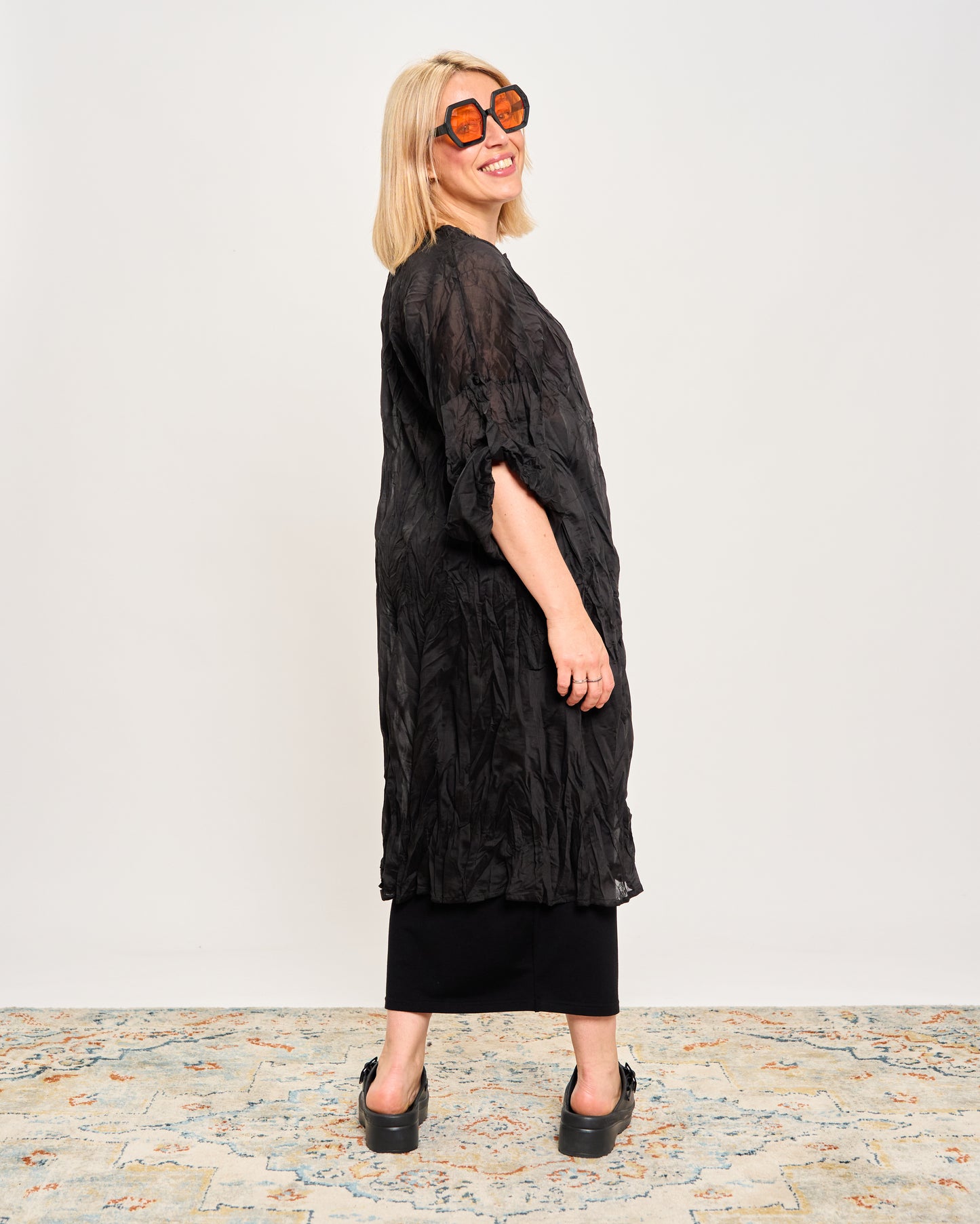 Gathered Caftan with Pintucks
