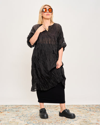 Gathered Caftan with Pintucks