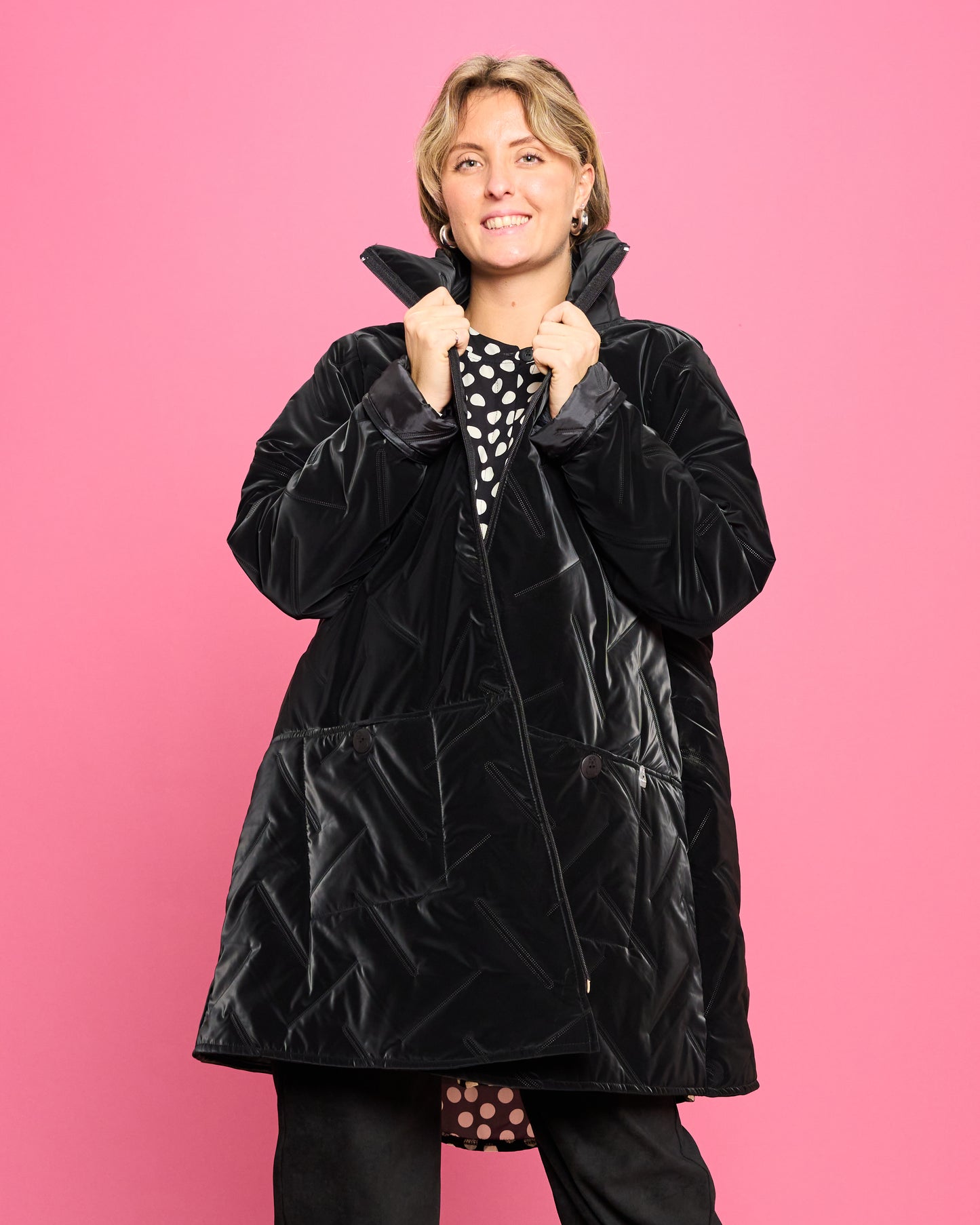 Flared Quilted Down Jacket