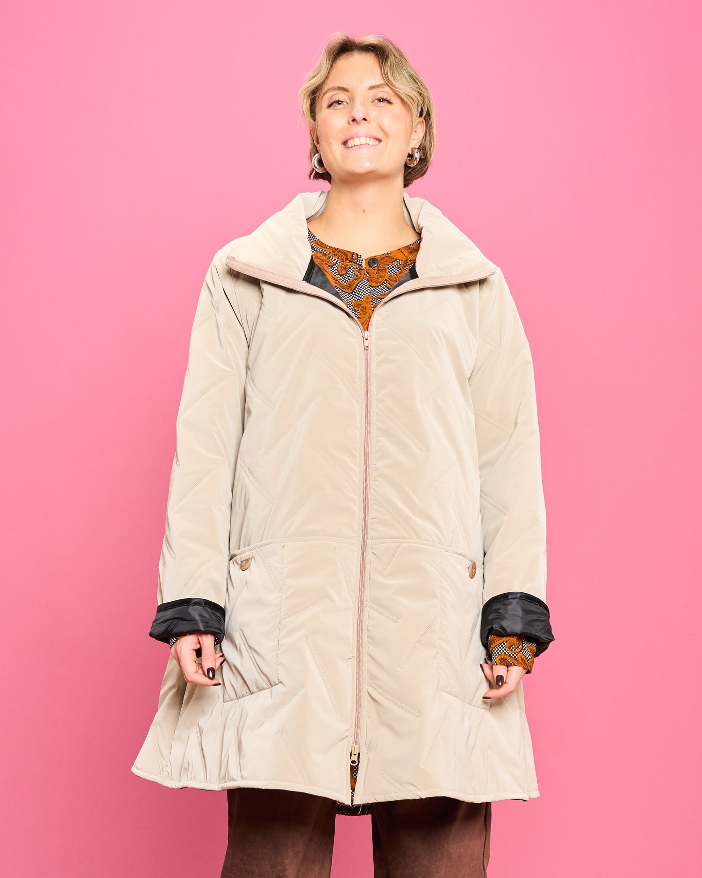 Flared Quilted Down Jacket