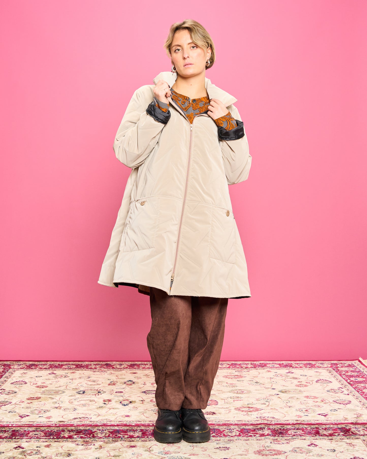 Flared Quilted Down Jacket