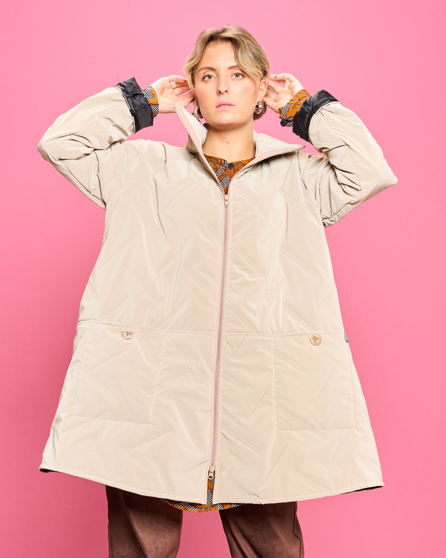 Flared Quilted Down Jacket