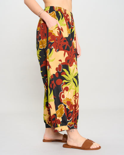 Patterned Crop Divided Skirt