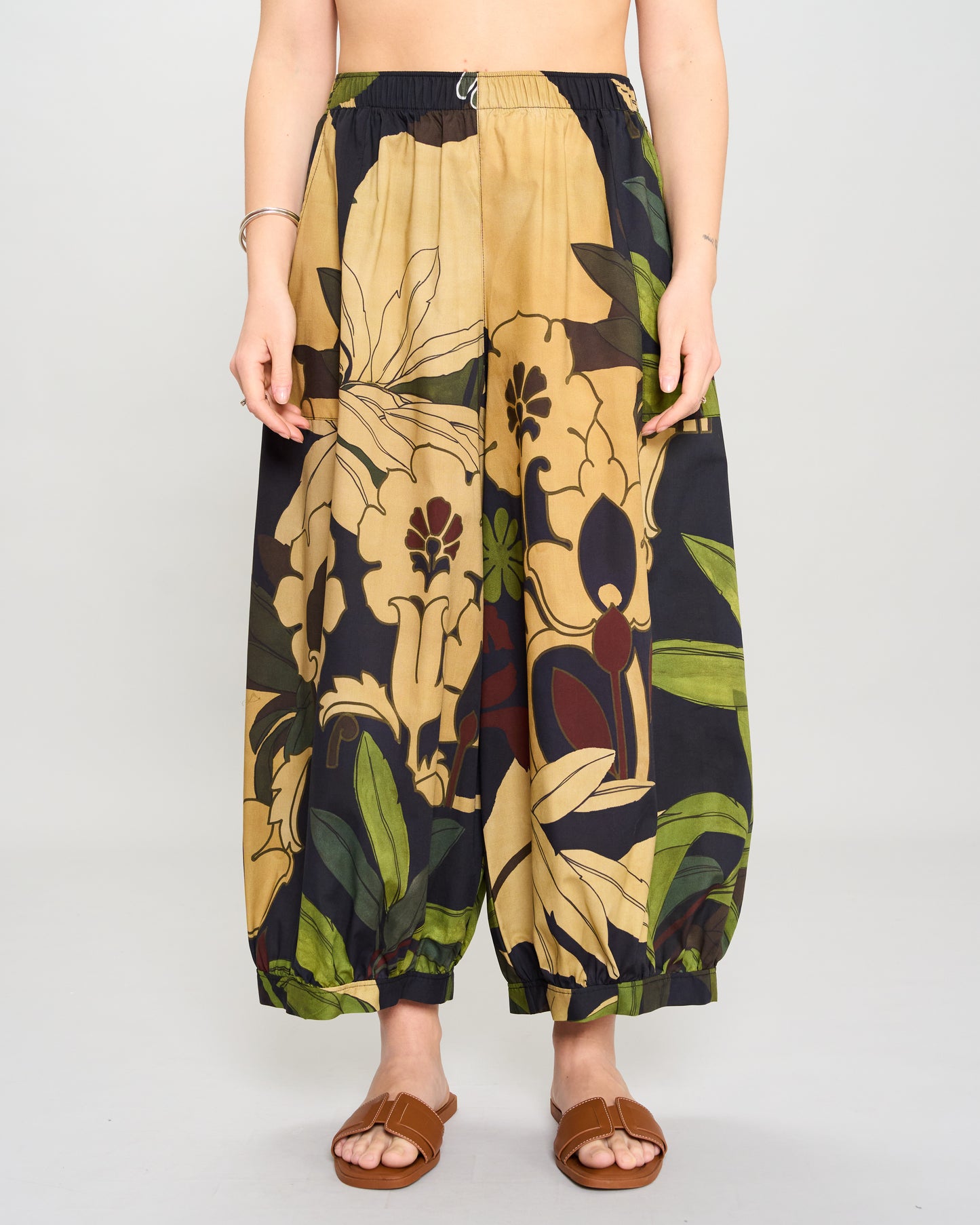 Patterned Crop Divided Skirt