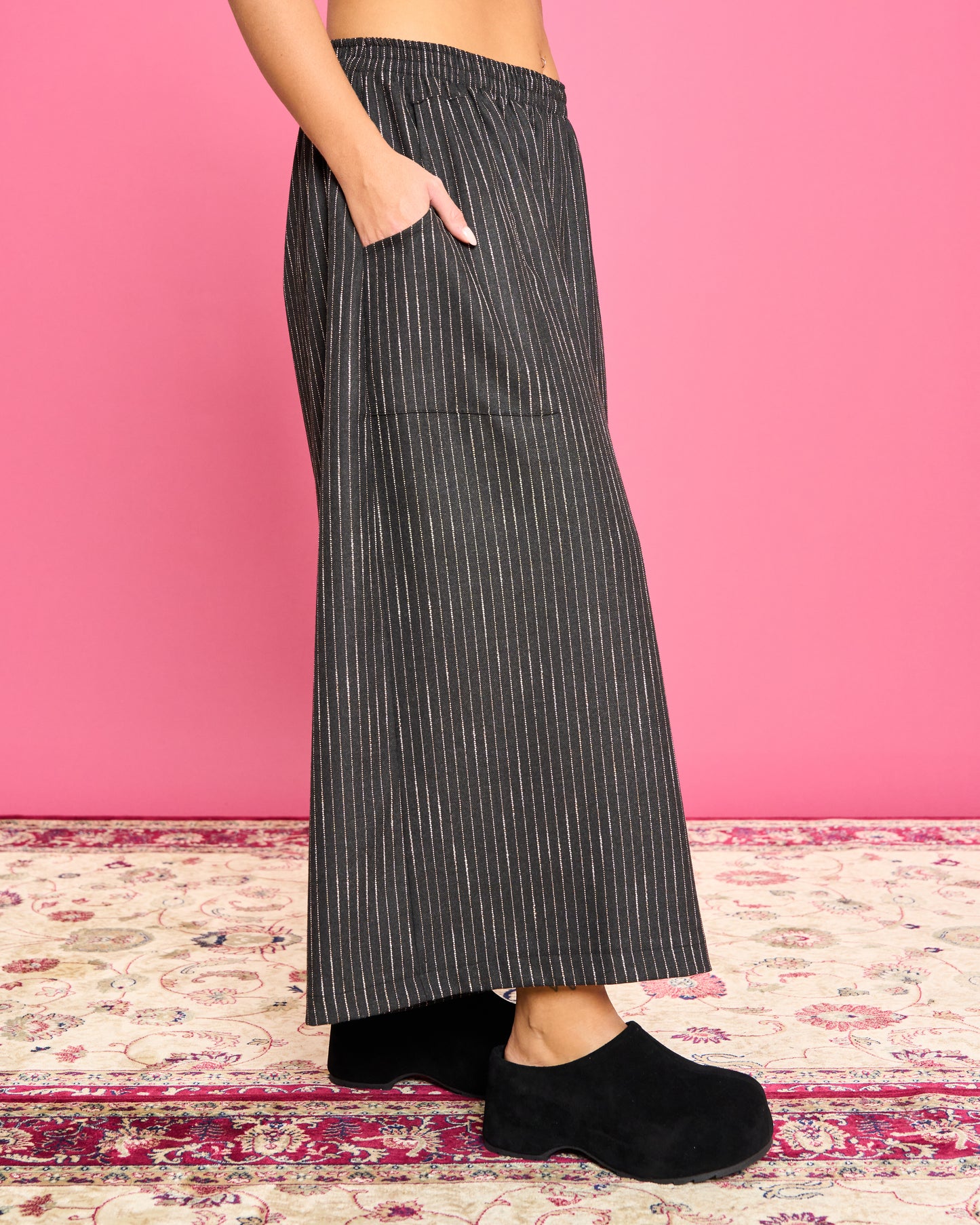 Pinstriped Crop Skirt
