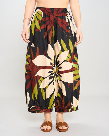 Patterned Crop Divided Skirt