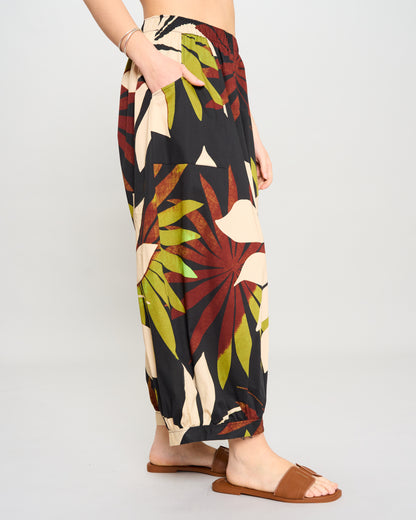 Patterned Crop Divided Skirt
