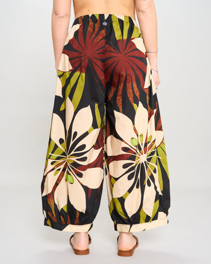 Patterned Crop Divided Skirt